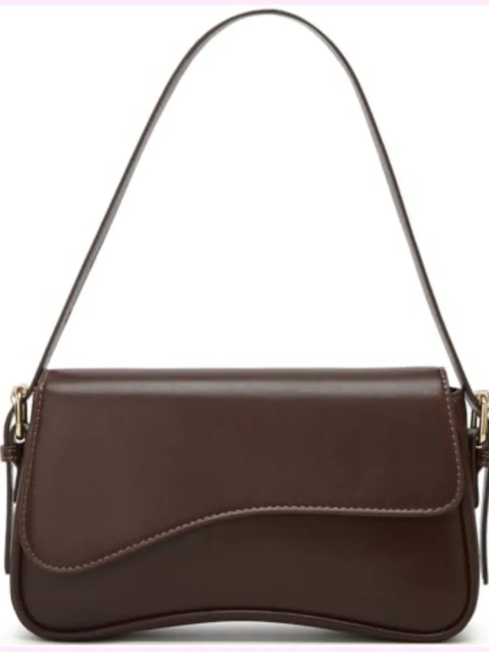 Y2K Crossbody Hobo Bag Adjustable Strap Faux Leather Underarm Purse